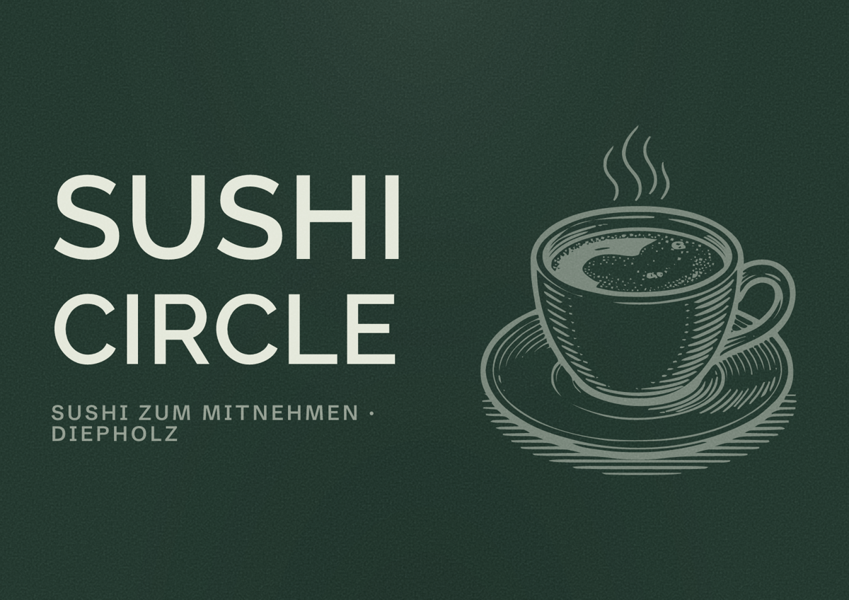 Illustriertes Poster von Sushi Circle, Sushi zum Mitnehmen in Diepholz