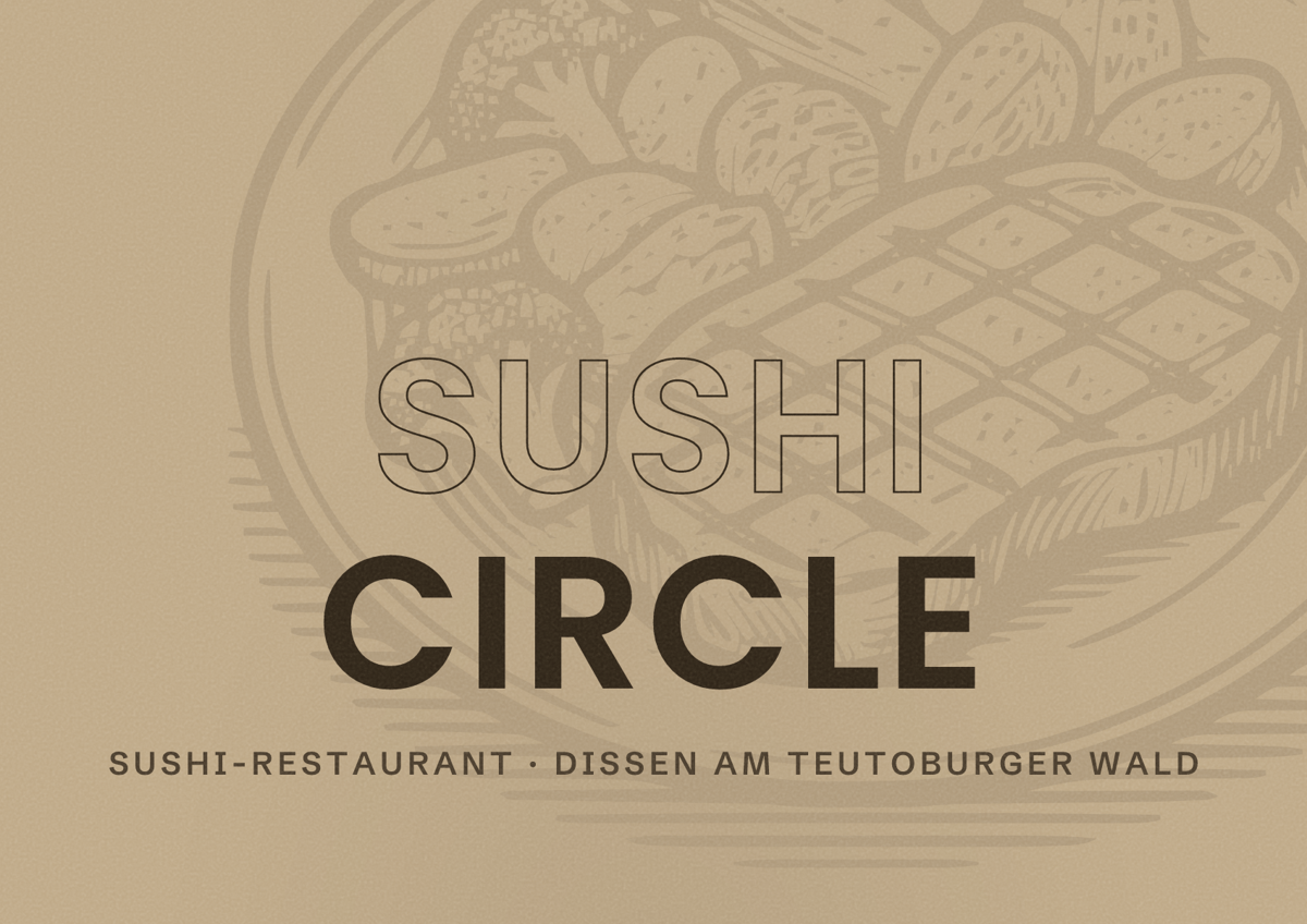 Illustriertes Poster von Sushi Circle, Sushi-Restaurant in Dissen am Teutoburger Wald