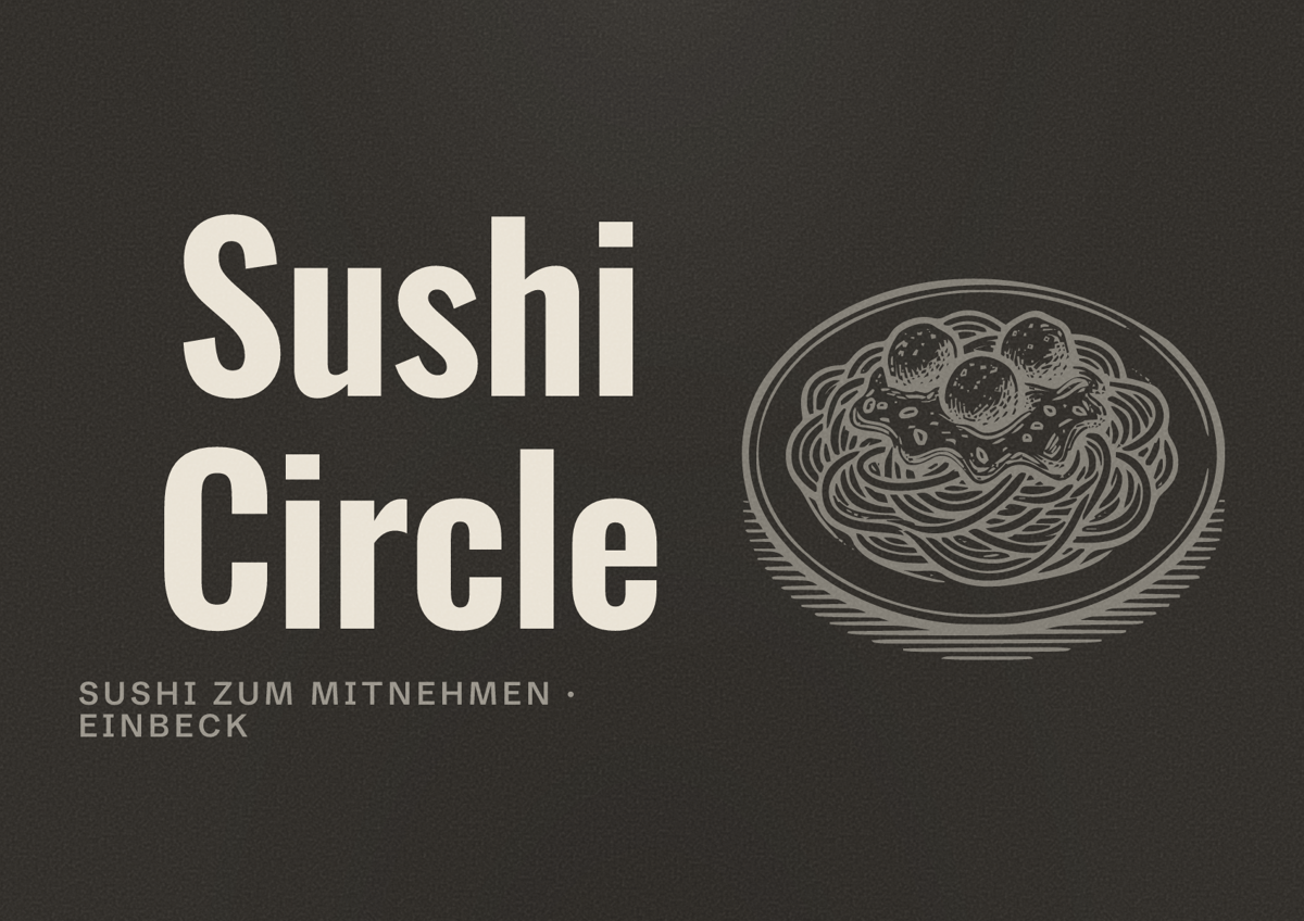 Illustriertes Poster von Sushi Circle, Sushi zum Mitnehmen in Einbeck