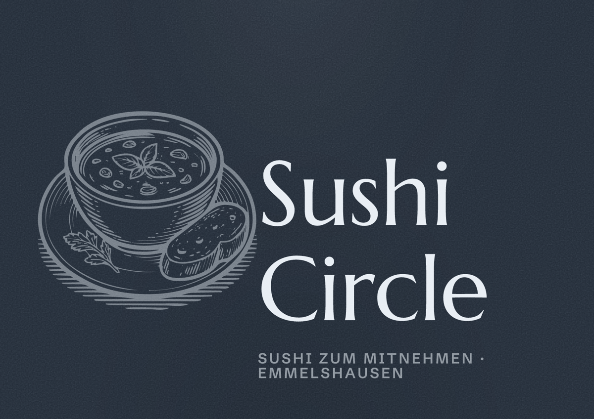 Illustriertes Poster von Sushi Circle, Sushi zum Mitnehmen in Emmelshausen