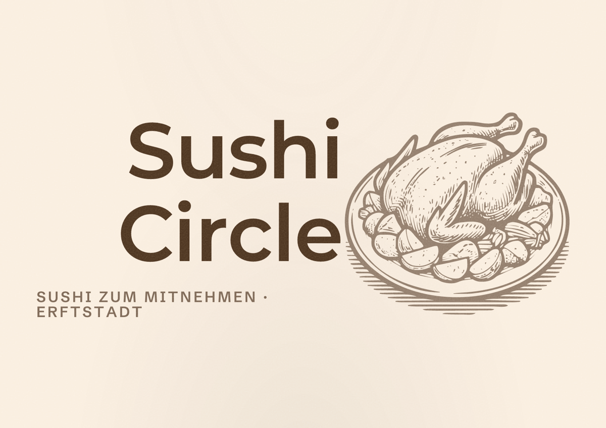Illustriertes Poster von Sushi Circle, Sushi zum Mitnehmen in Erftstadt