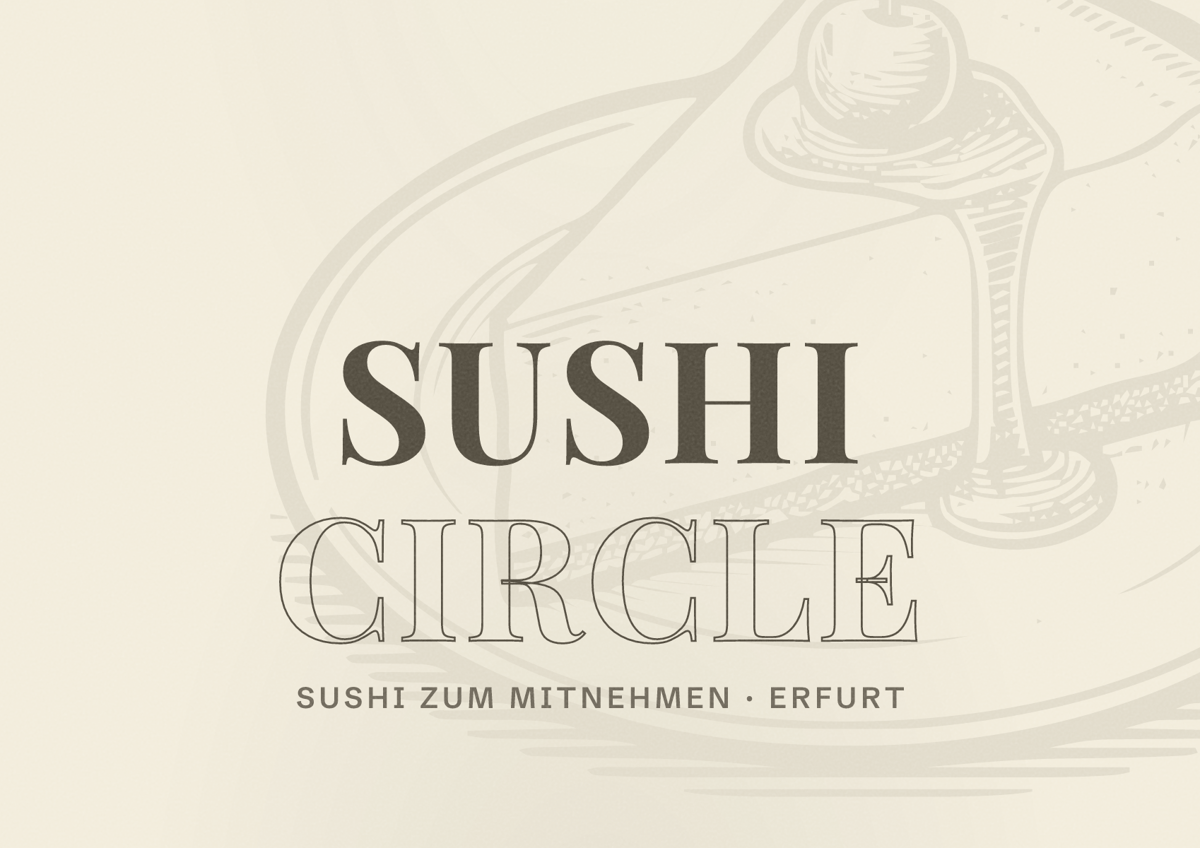 Illustriertes Poster von Sushi Circle, Sushi zum Mitnehmen in Erfurt
