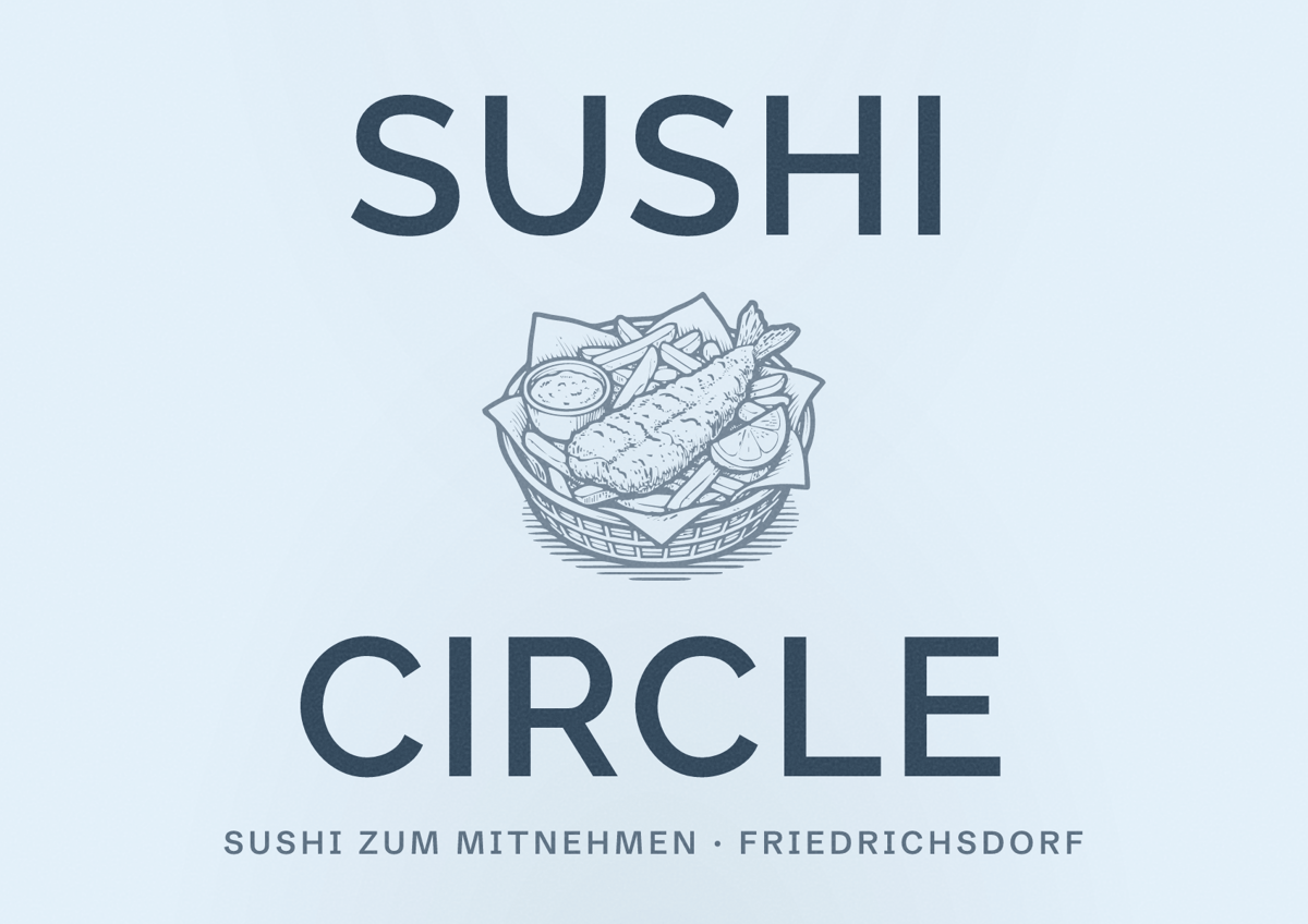 Illustriertes Poster von Sushi Circle, Sushi zum Mitnehmen in Friedrichsdorf