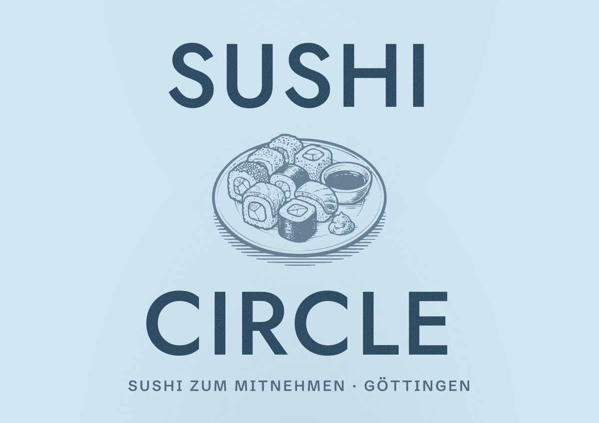 Illustriertes Poster von Sushi Circle, Sushi zum Mitnehmen in Göttingen