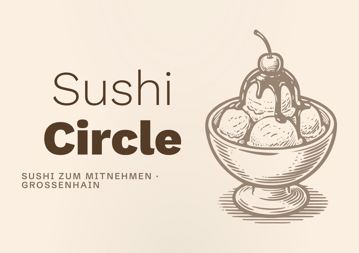 Illustriertes Poster von Sushi Circle, Sushi zum Mitnehmen in Großenhain