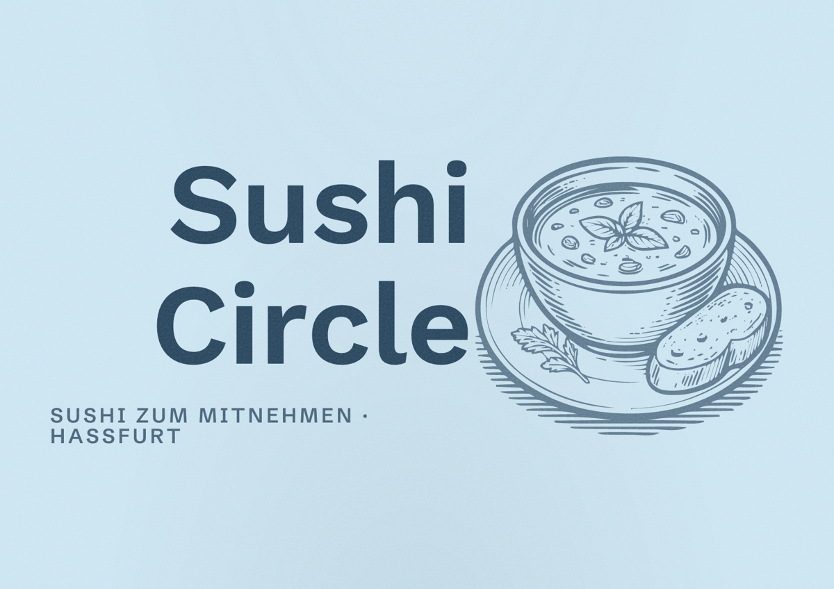 Illustriertes Poster von Sushi Circle, Sushi zum Mitnehmen in Haßfurt