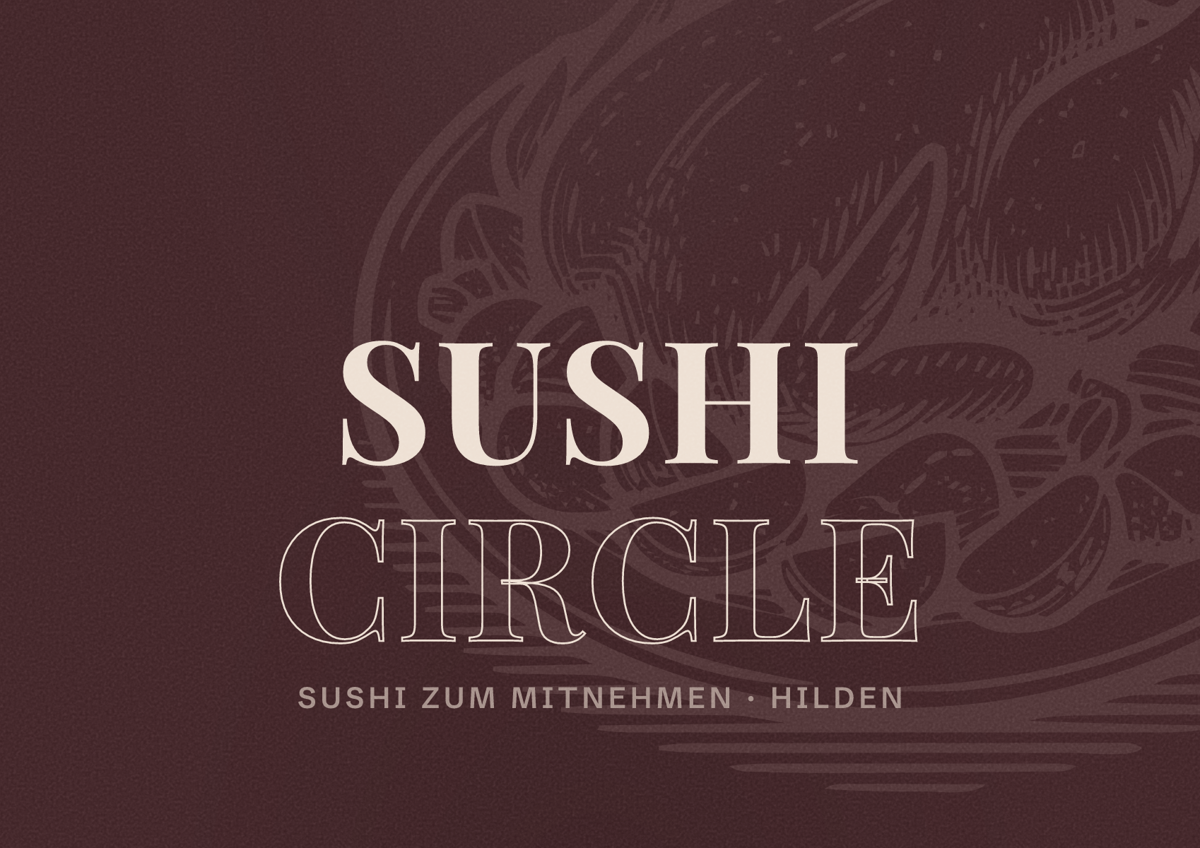 Illustriertes Poster von Sushi Circle, Sushi zum Mitnehmen in Hilden