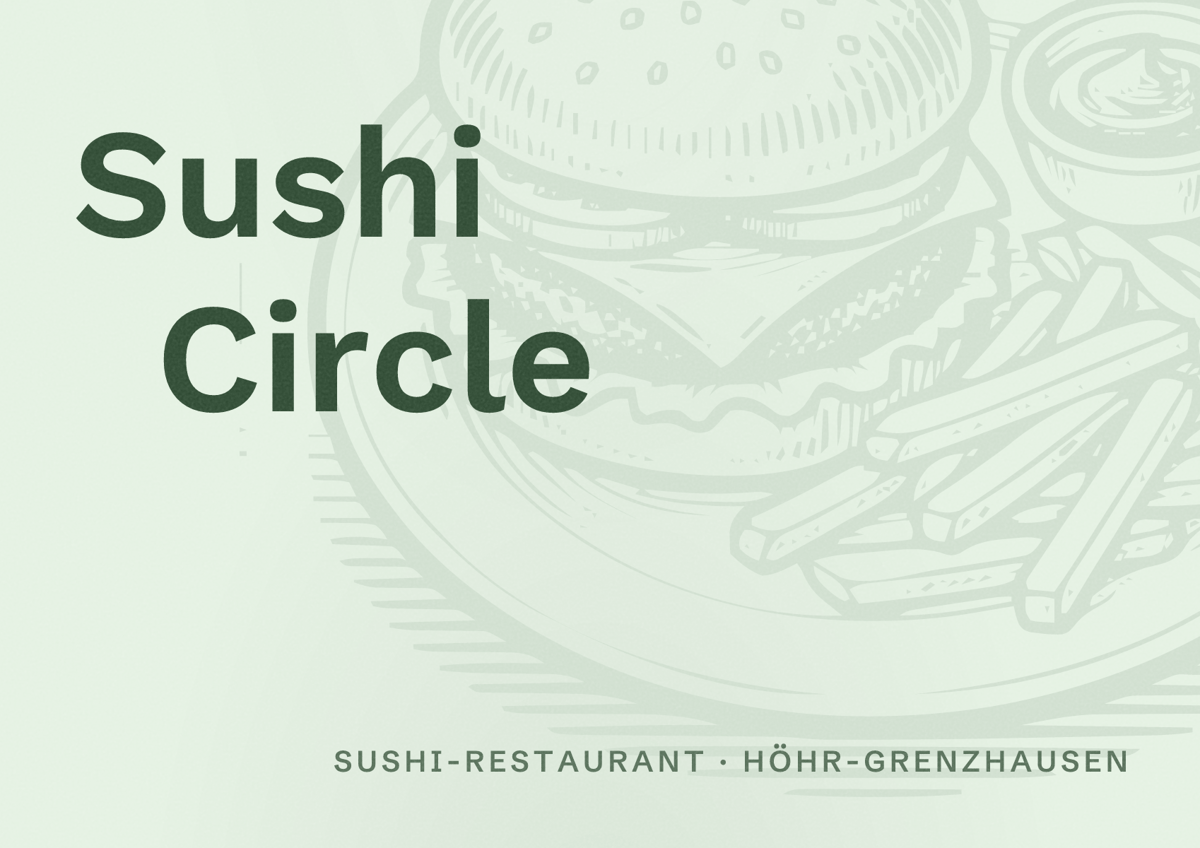 Illustriertes Poster von Sushi Circle, Sushi-Restaurant in Höhr-Grenzhausen