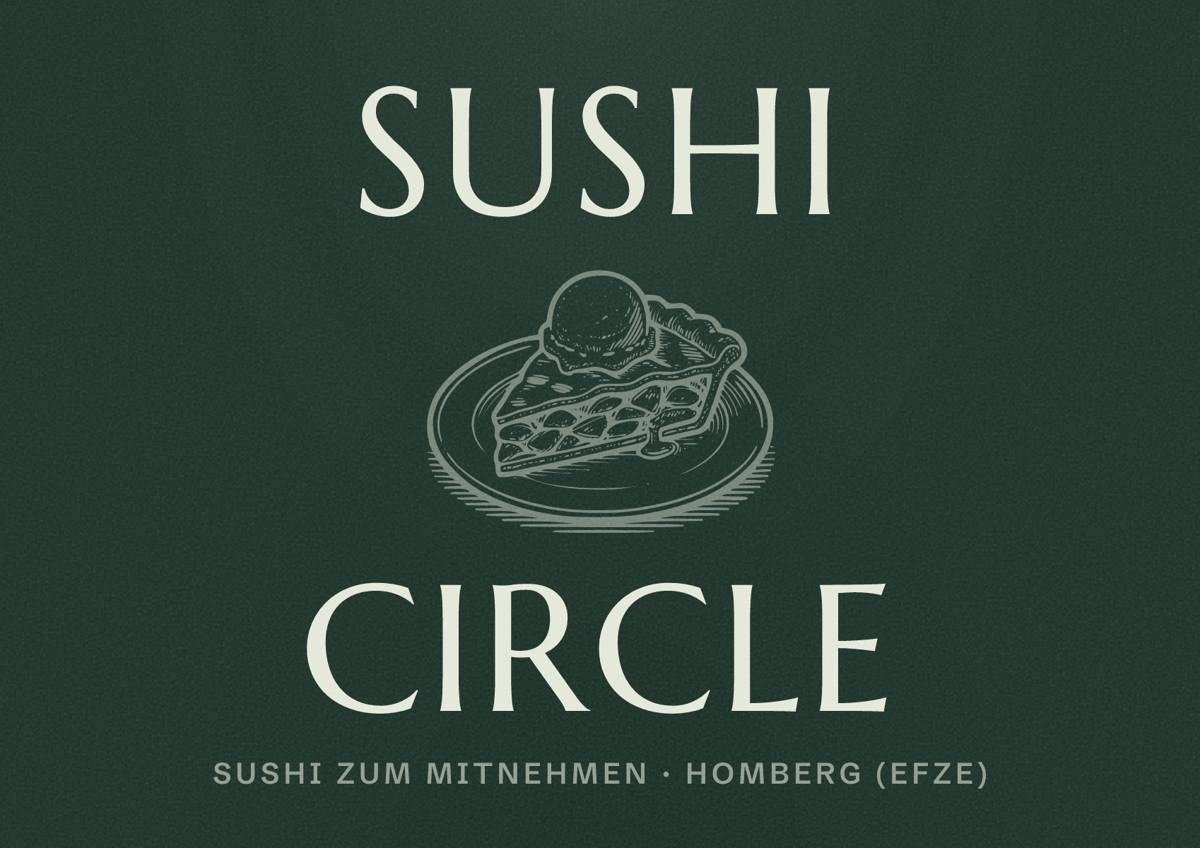 Illustriertes Poster von Sushi Circle, Sushi zum Mitnehmen in Homberg (Efze)