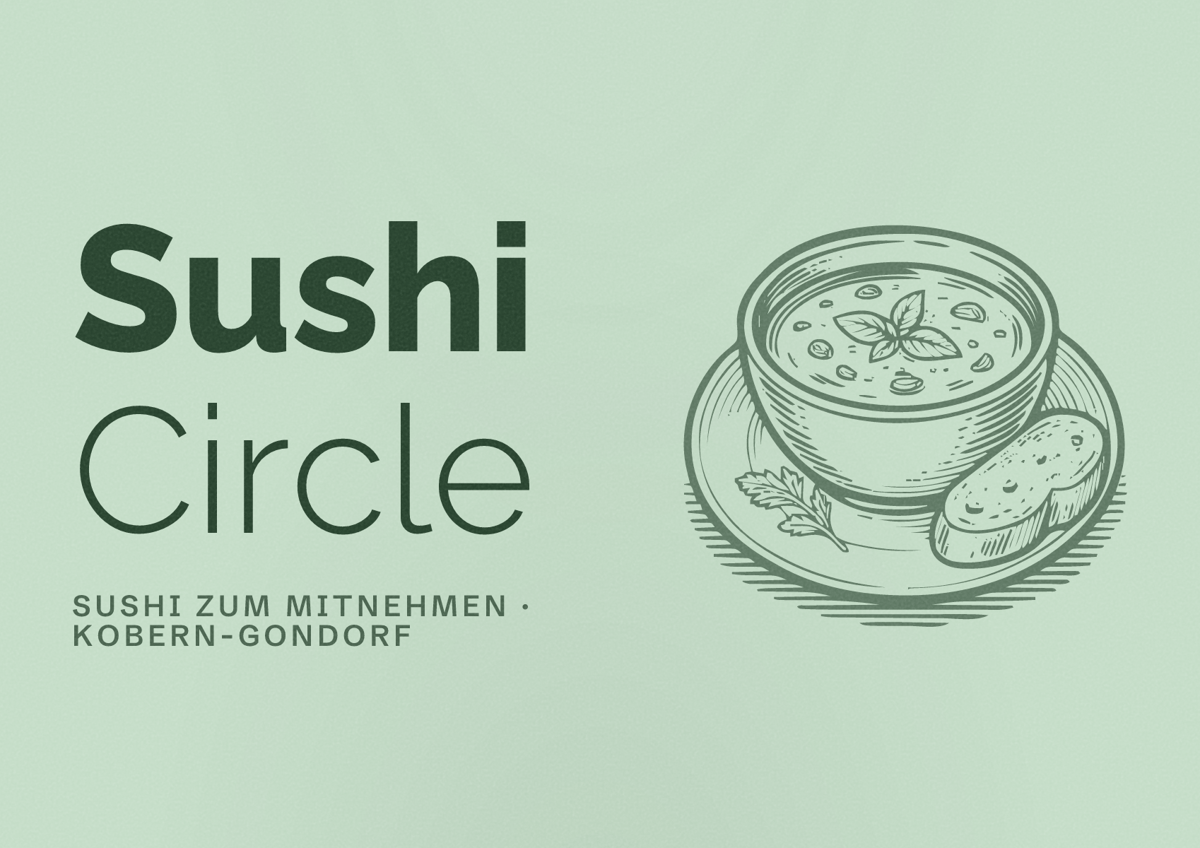 Illustriertes Poster von Sushi Circle, Sushi zum Mitnehmen in Kobern-Gondorf