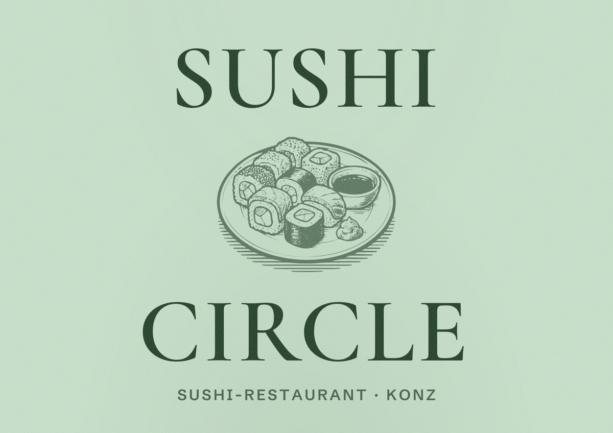 Illustriertes Poster von Sushi Circle, Sushi-Restaurant in Konz