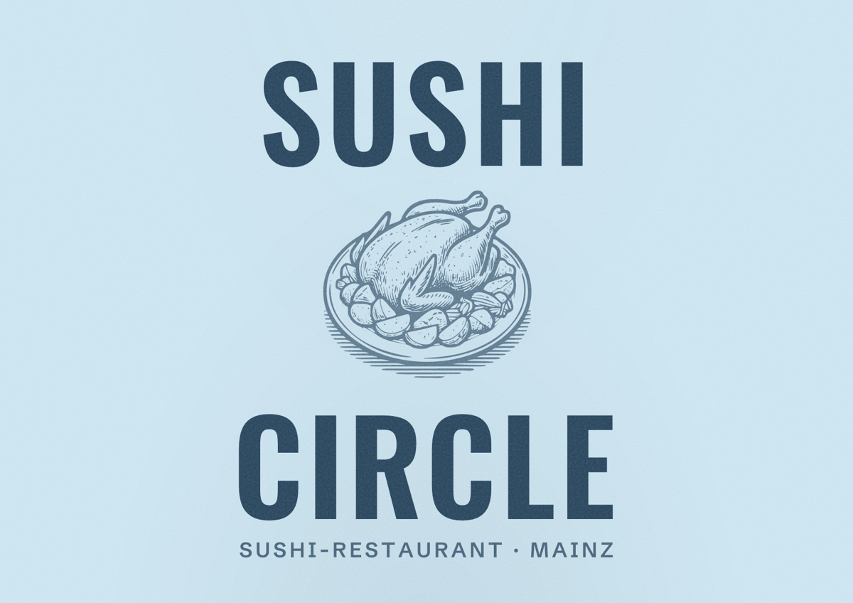 Illustriertes Poster von Sushi Circle, Sushi-Restaurant in Mainz