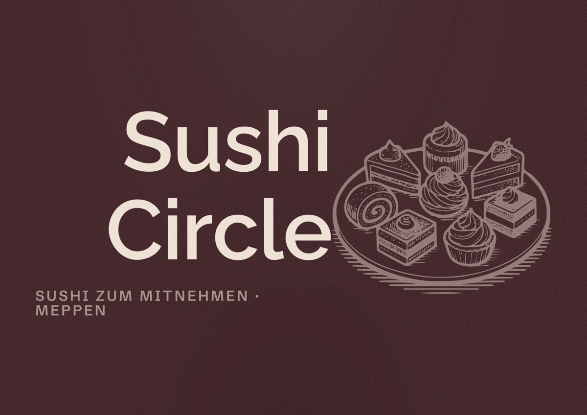 Illustriertes Poster von Sushi Circle, Sushi zum Mitnehmen in Meppen