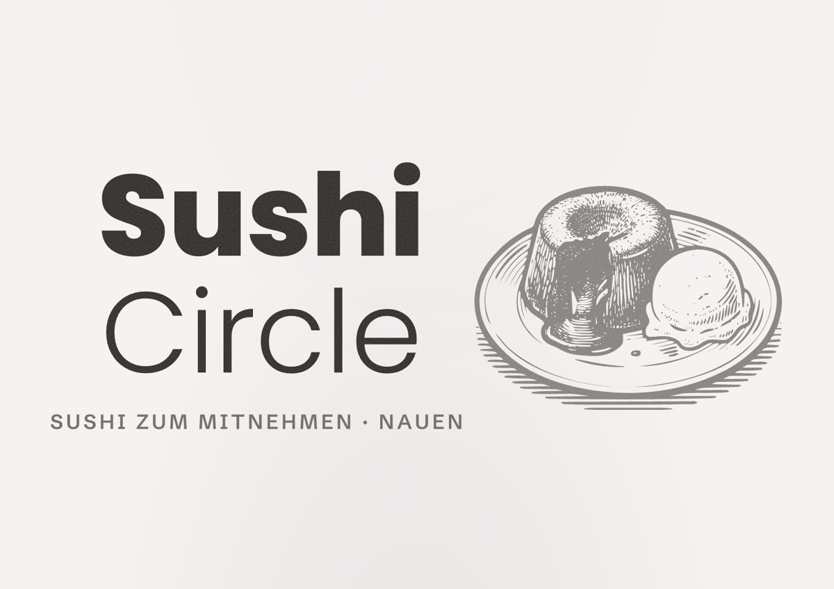 Illustriertes Poster von Sushi Circle, Sushi zum Mitnehmen in Nauen