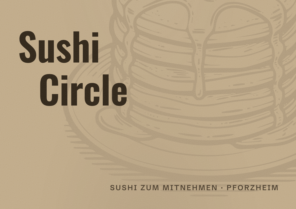 Illustriertes Poster von Sushi Circle, Sushi zum Mitnehmen in Pforzheim