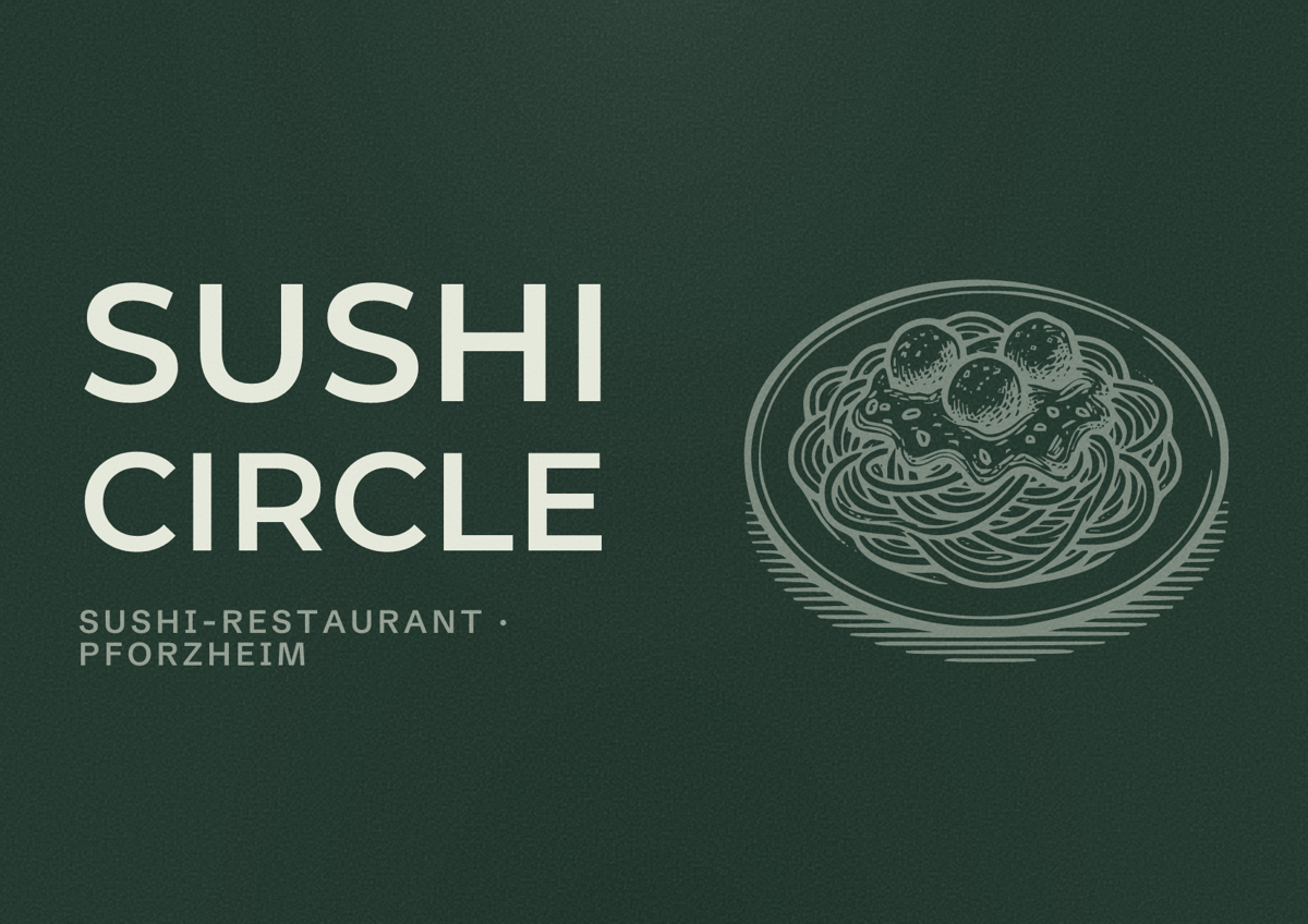 Illustriertes Poster von Sushi Circle, Sushi-Restaurant in Pforzheim