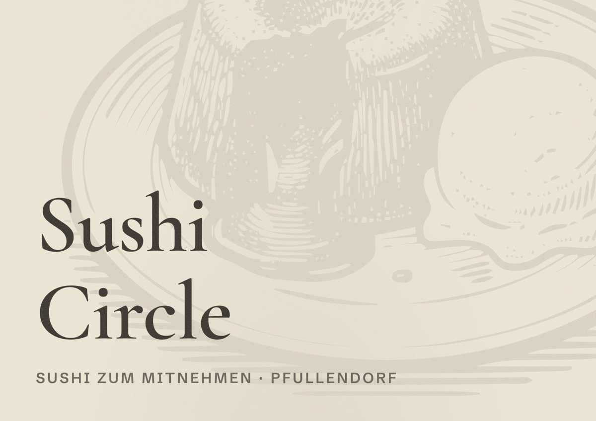 Illustriertes Poster von Sushi Circle, Sushi zum Mitnehmen in Pfullendorf