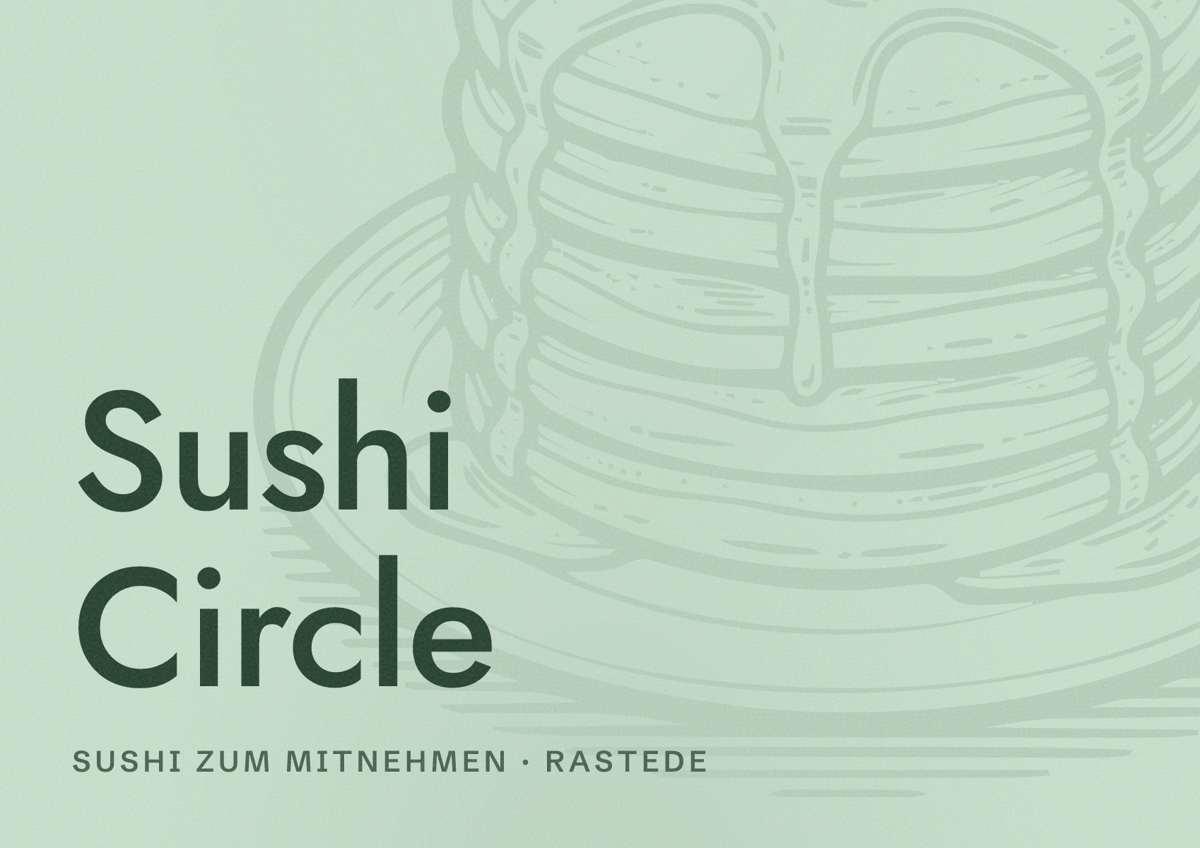 Illustriertes Poster von Sushi Circle, Sushi zum Mitnehmen in Rastede