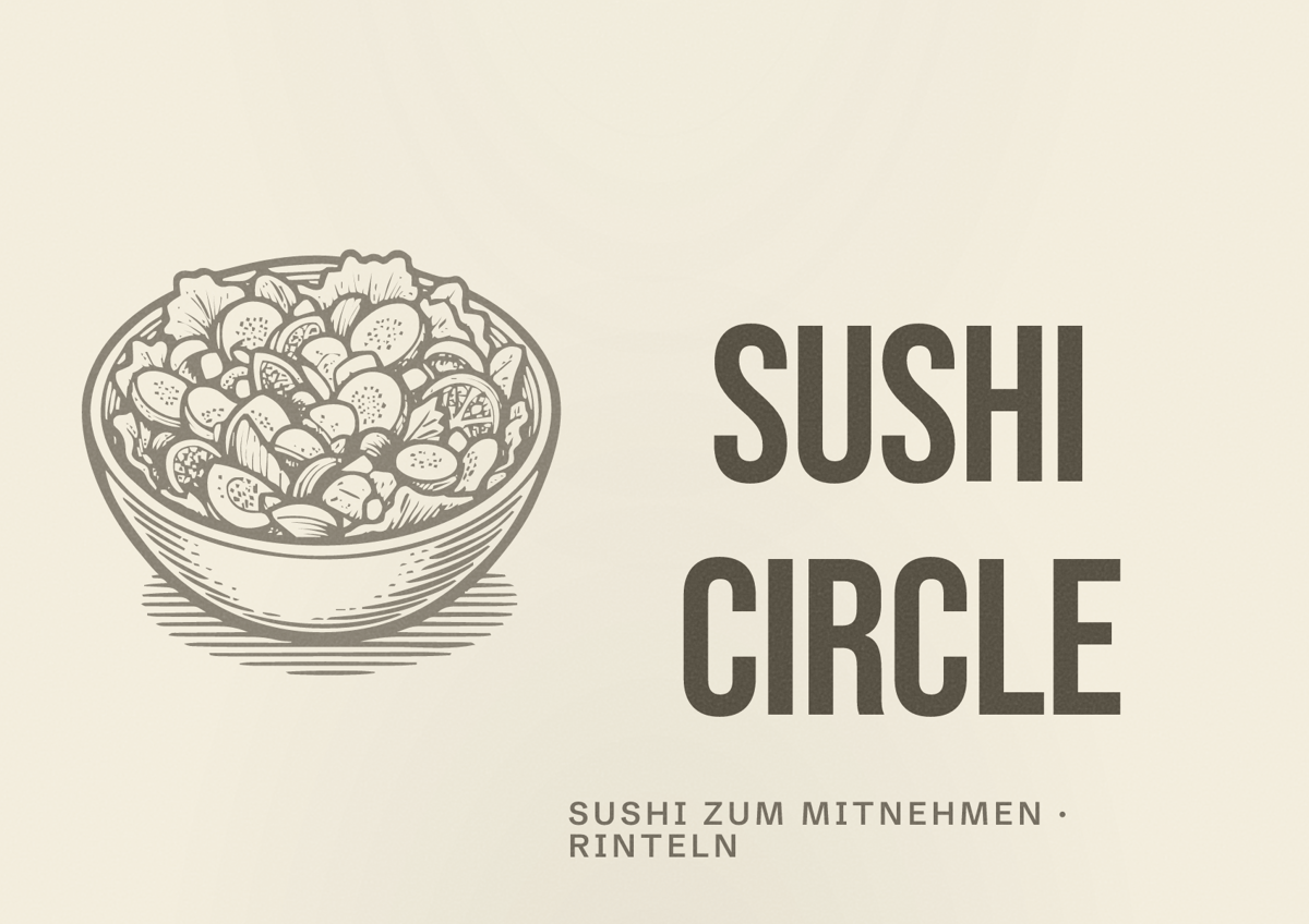 Illustriertes Poster von Sushi Circle, Sushi zum Mitnehmen in Rinteln