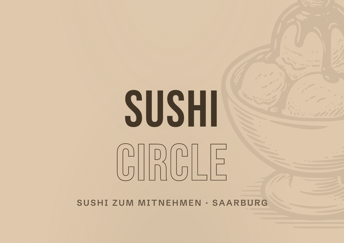 Illustriertes Poster von Sushi Circle, Sushi zum Mitnehmen in Saarburg