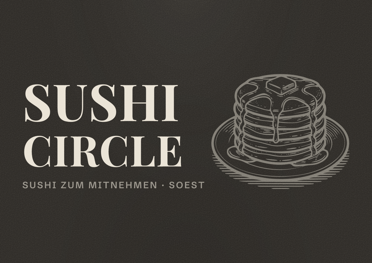 Illustriertes Poster von Sushi Circle, Sushi zum Mitnehmen in Soest