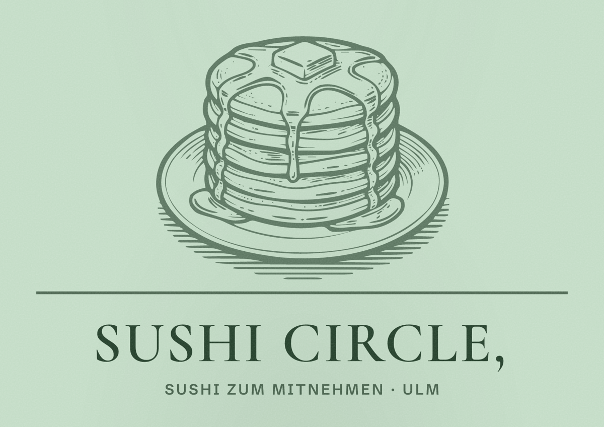 Illustriertes Poster von Sushi Circle,, Sushi zum Mitnehmen in Ulm