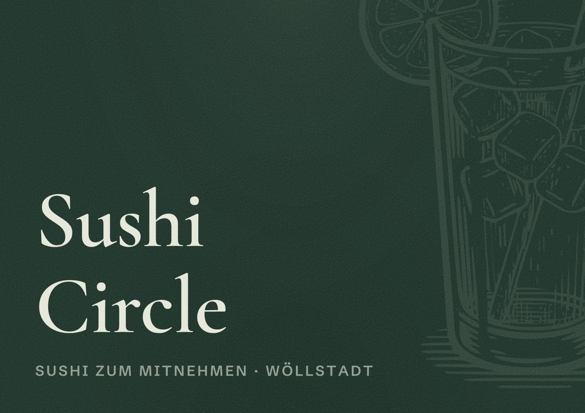 Illustriertes Poster von Sushi Circle, Sushi zum Mitnehmen in Wöllstadt