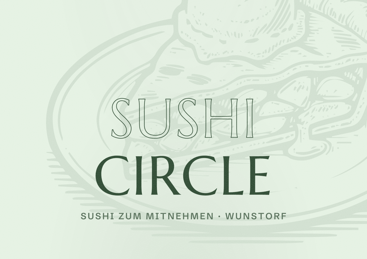 Illustriertes Poster von Sushi Circle, Sushi zum Mitnehmen in Wunstorf