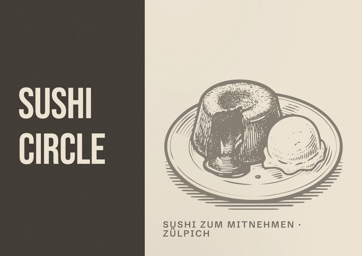 Illustriertes Poster von Sushi Circle, Sushi zum Mitnehmen in Zülpich