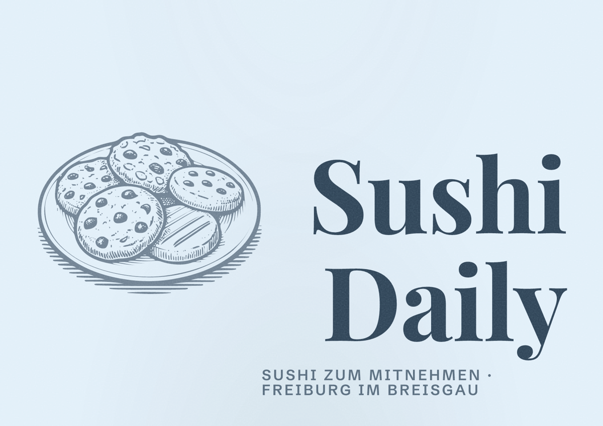 Illustriertes Poster von Sushi Daily, Sushi zum Mitnehmen in Freiburg im Breisgau
