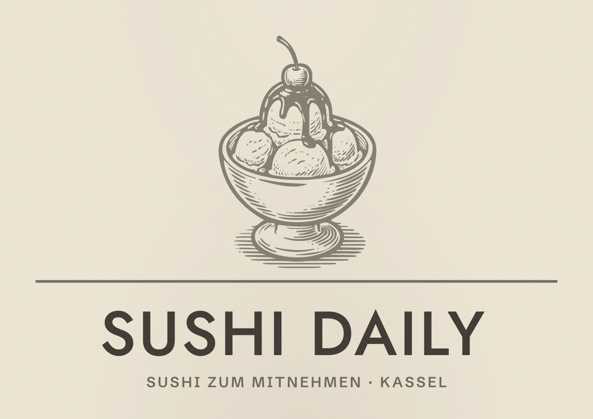 Illustriertes Poster von Sushi Daily, Sushi zum Mitnehmen in Kassel