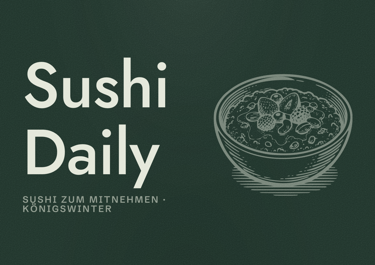 Illustriertes Poster von Sushi Daily, Sushi zum Mitnehmen in Königswinter