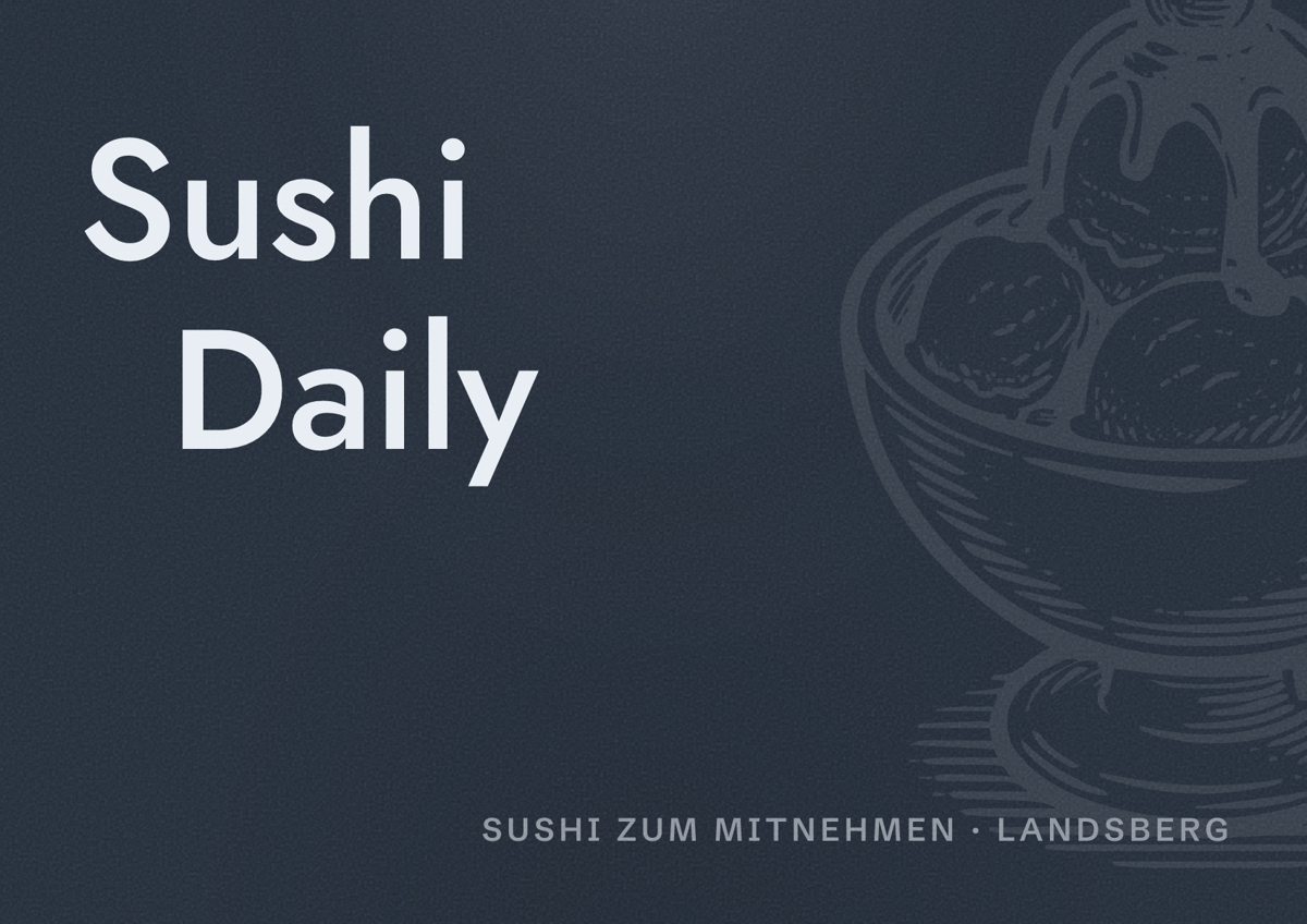 Illustriertes Poster von Sushi Daily, Sushi zum Mitnehmen in Landsberg