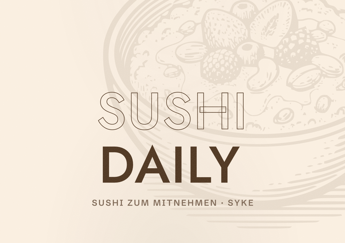 Illustriertes Poster von Sushi Daily, Sushi zum Mitnehmen in Syke