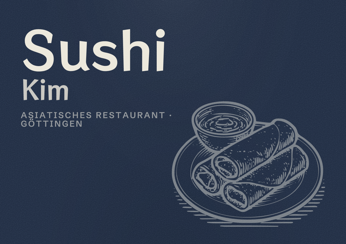 Illustriertes Poster von Sushi Kim, Asiatisches Restaurant in Göttingen
