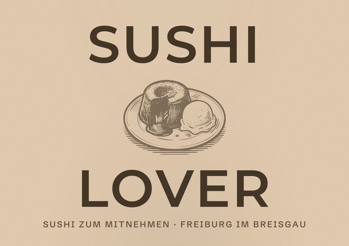 Illustriertes Poster von Sushi Lover, Sushi zum Mitnehmen in Freiburg im Breisgau