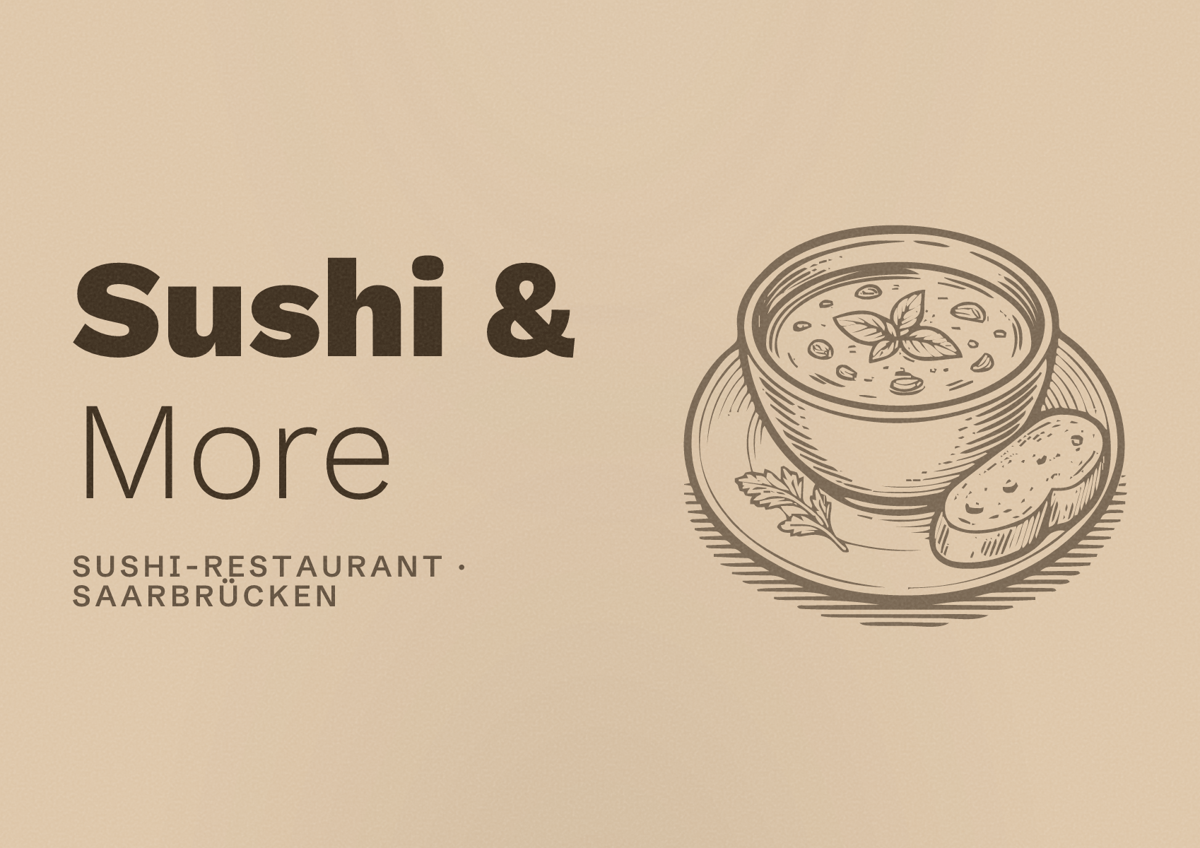 Illustriertes Poster von Sushi & More, Sushi-Restaurant in Saarbrücken