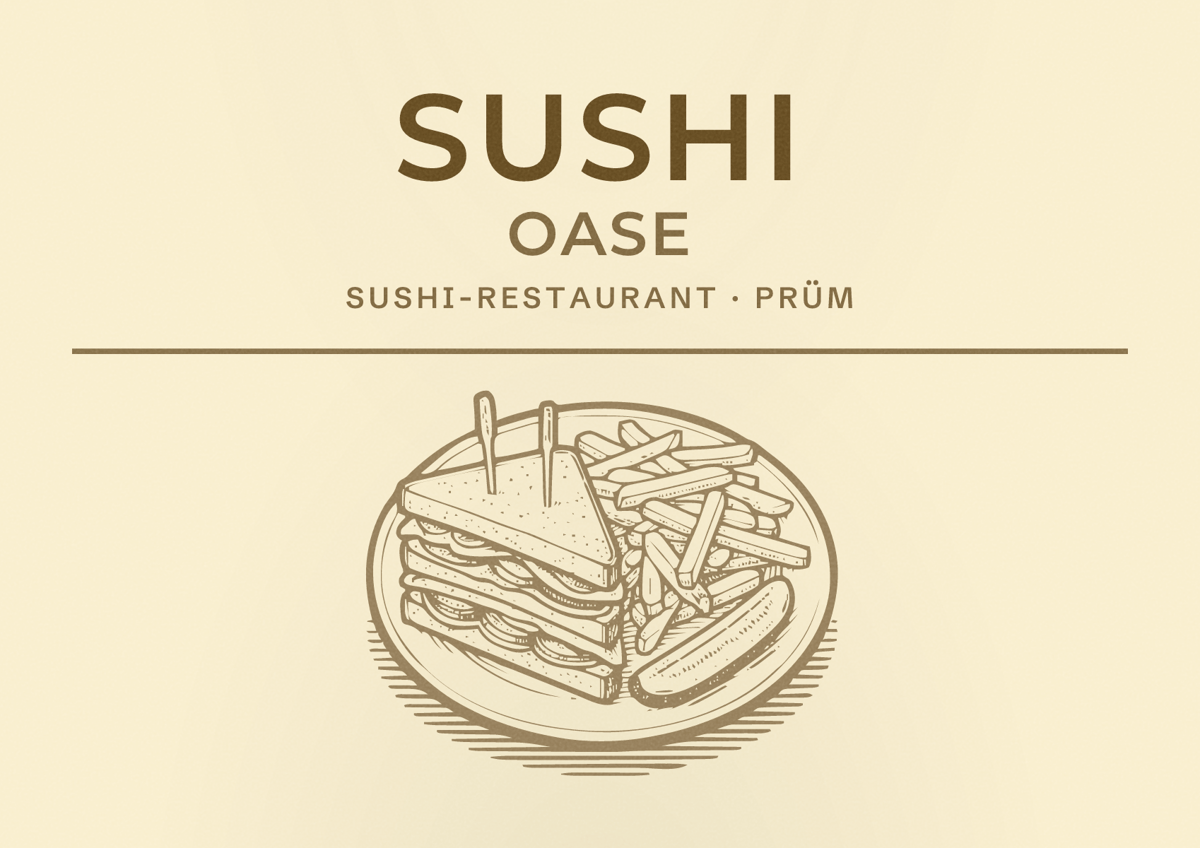Illustriertes Poster von Sushi Oase, Sushi-Restaurant in Prüm