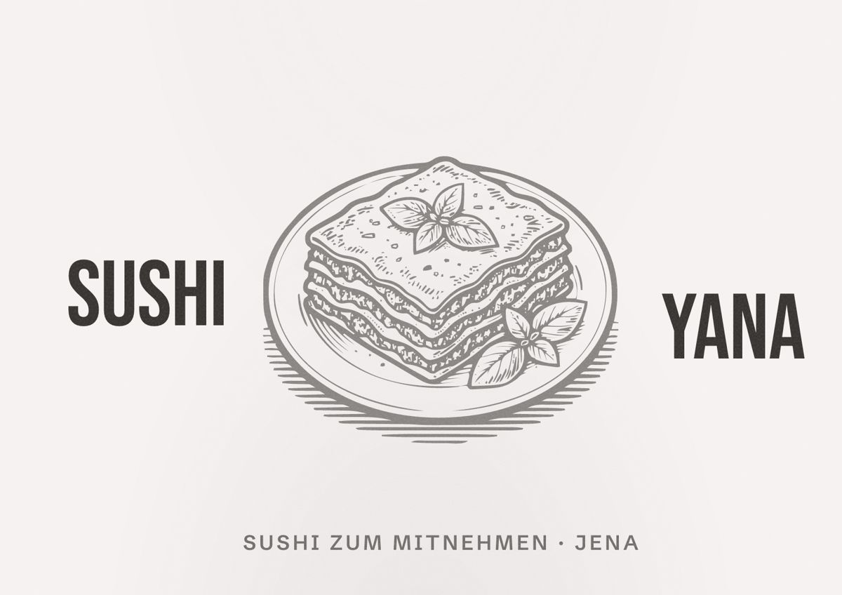 Illustriertes Poster von Sushi Yana, Sushi zum Mitnehmen in Jena