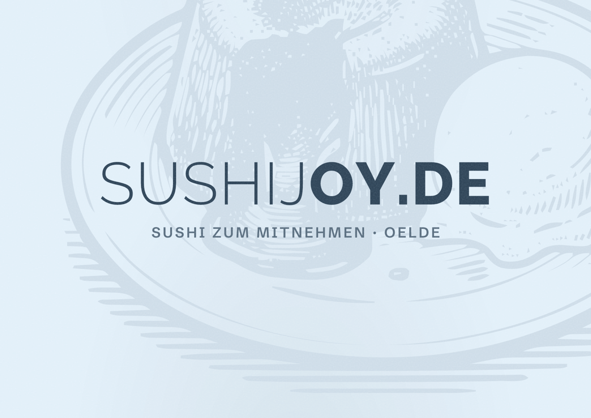 Illustriertes Poster von sushijoy.de, Sushi zum Mitnehmen in Oelde