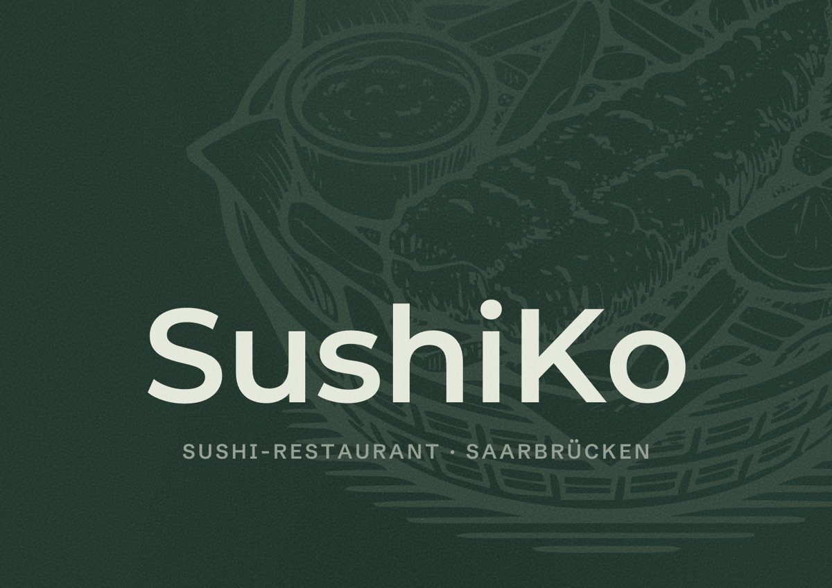 Illustriertes Poster von SushiKo, Sushi-Restaurant in Saarbrücken