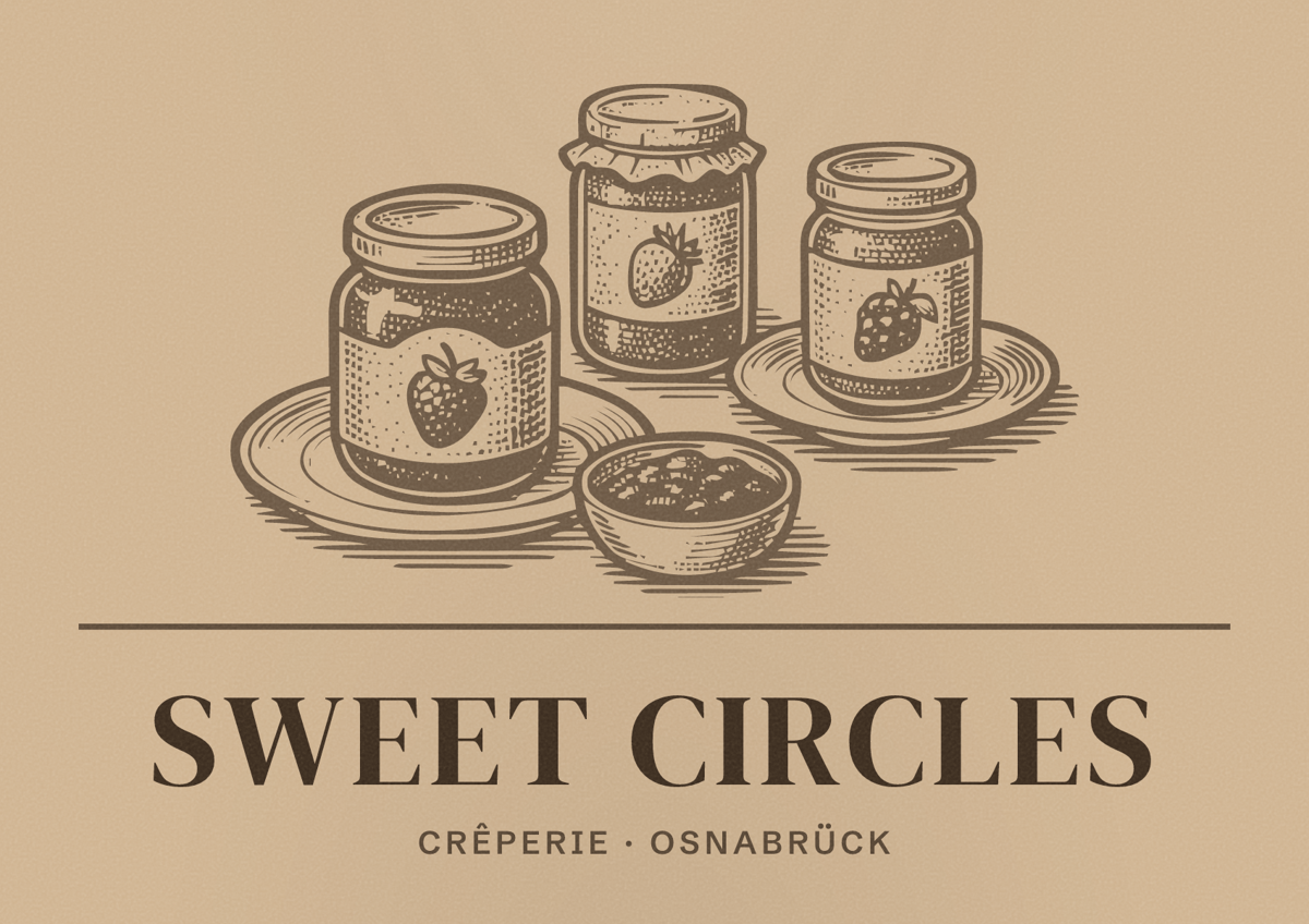 Illustriertes Poster von Sweet Circles, Crêperie in Osnabrück