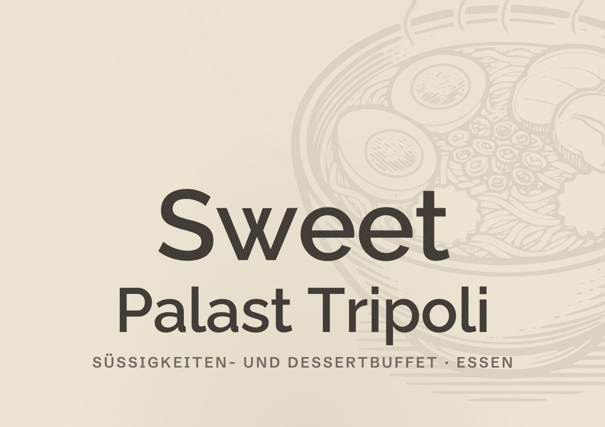 Illustriertes Poster von Sweet Palast Tripoli, Süßigkeiten- und Dessertbuffet in Essen