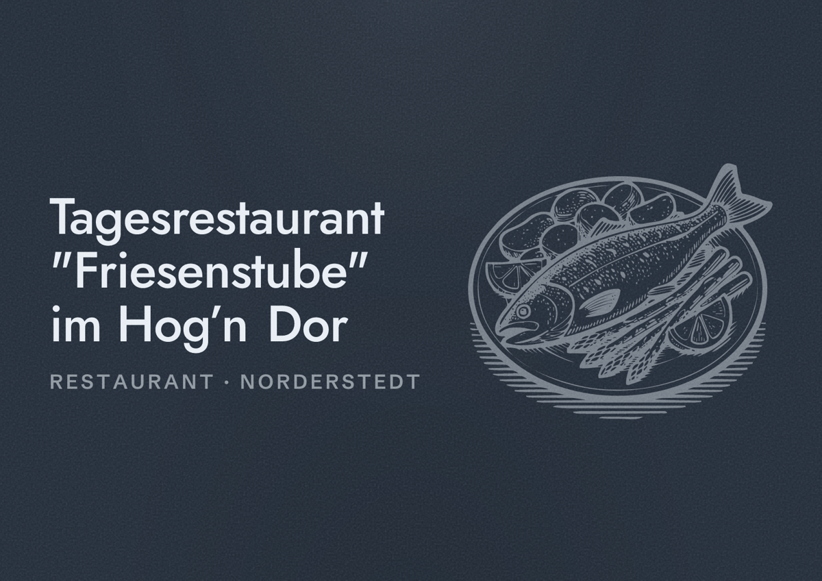 Illustriertes Poster von Tagesrestaurant "Friesenstube" im Hog’n Dor, Restaurant in Norderstedt