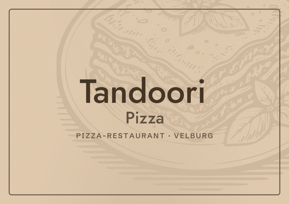 Illustriertes Poster von Tandoori Pizza, Pizza-Restaurant in Velburg