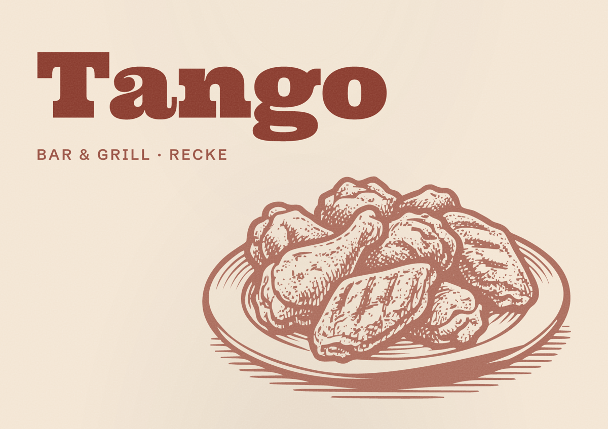 Illustriertes Poster von Tango, Bar & Grill in Recke