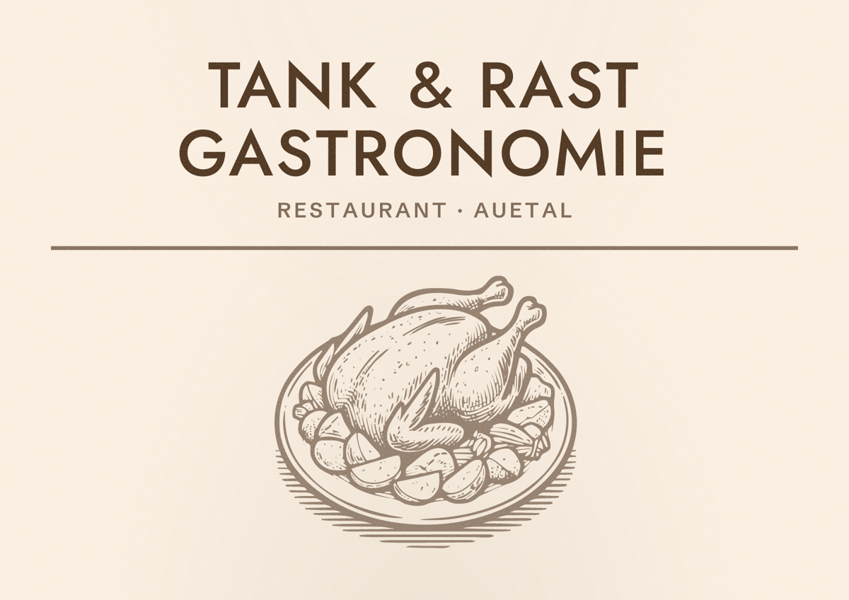 Illustriertes Poster von Tank & Rast Gastronomie, Restaurant in Auetal