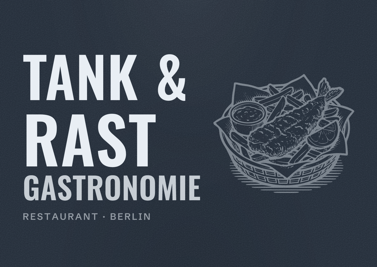 Illustriertes Poster von Tank & Rast Gastronomie, Restaurant in Berlin