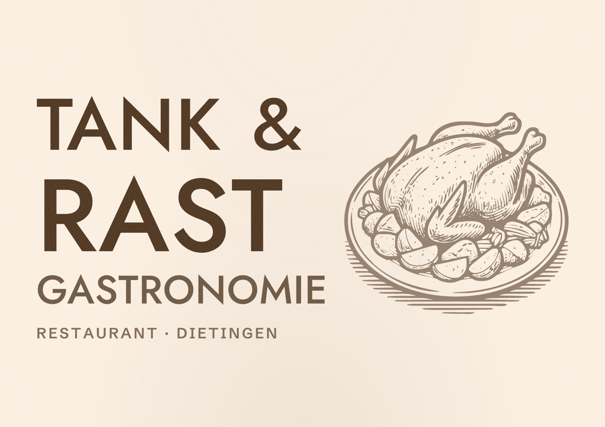 Illustriertes Poster von Tank & Rast Gastronomie, Restaurant in Dietingen