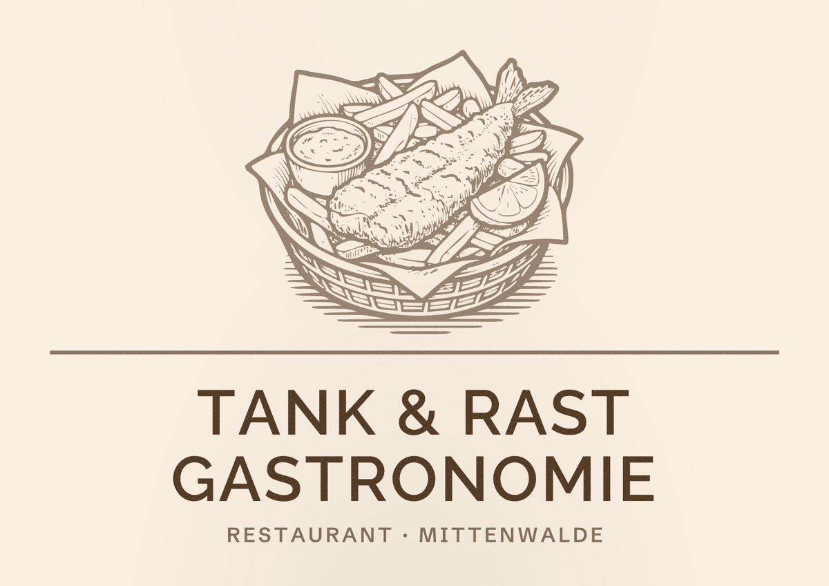 Illustriertes Poster von Tank & Rast Gastronomie, Restaurant in Mittenwalde